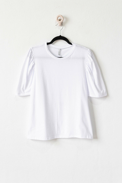 Remera DIONE, Remera lisa manga abullonada corta - comprar online