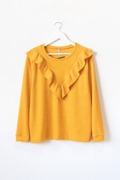 Sweater ELIANA, Sweater cuello redondo con volados en diagonal en internet