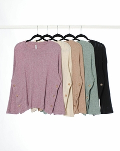 Sweater URANO de manga caída con cartera y botones a los laterales