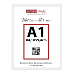 Moldura Pronta A1 com Acrílico e Impressão FineArt - Mestres da Moldura - Molduraria