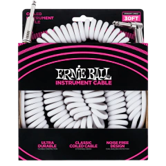 Ernie Ball 6045 - Cable Espiralado plug - plug para instrumentos - 9 metros - Color Blanco
