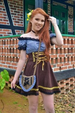 BOLSA PERSONALIZADA PARA OKTOBERFEST - BEGE COM XADREZ PRETO - comprar online