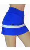 SHORT SAIA PEPLUM - AZUL/BRANCO