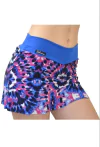 Short Saia Peplum - Azul Estampado