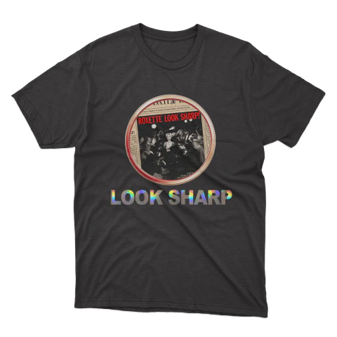 Roxette "LOOK SHARP" T-Shirt (Black / Holographic)