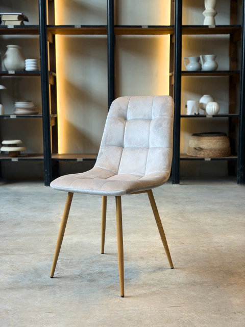 Silla Malta Gris Claro Pana Base Natural -DC812/GC-V-W - comprar online