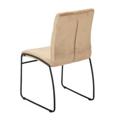 Silla Capitone Pana Taupe Base Negra - P-9011N/TA-T - tienda online