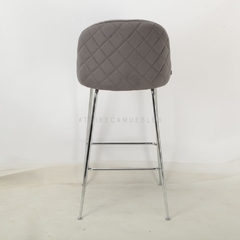Banqueta Sybil Pana Gris Oscuro Base Cromo - DC903C/GO-T - tienda online
