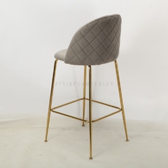 Banqueta Sybil Pana Gris Claro Base Dorada - DC903D/GC-T - TRIBECA