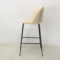 Banqueta Sybil Pana Beige Base Negra - DC903N/BE-T - tienda online