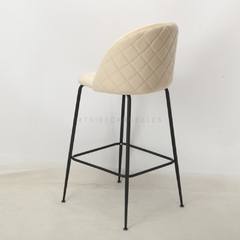 Imagen de Banqueta Sybil Pana Beige Base Negra - DC903N/BE-T