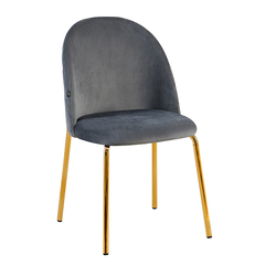 Silla Nova Gris Perla Pana Base Dorada - S22A/GP-N-D - comprar online