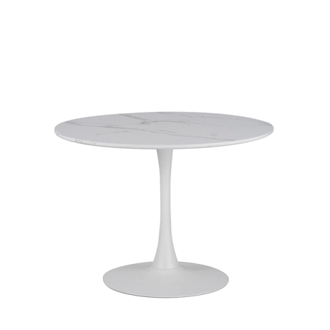 Mesa Ronda Tapa Calacata Base Blanca 120 - DT2607WH120 en internet