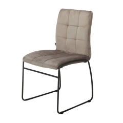 Silla Capitone Pana Gris Claro Base Negra - P-9011N/GC-T