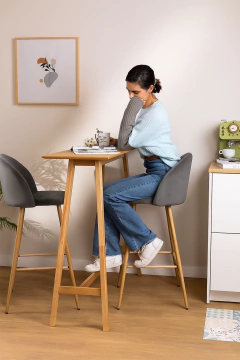 BANQUETA THEA Pana Gris Oscuro BC8141/GO-T - tienda online