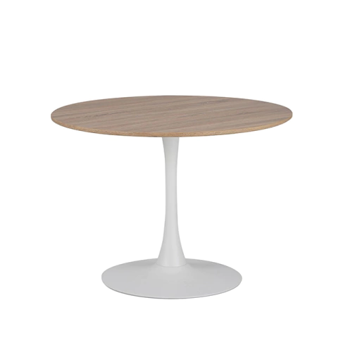 Mesa Ronda Tapa Madera Base Blanca 100 - DT2607M100 en internet