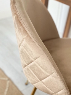 Silla Sybil Beige Base Dorada DC608BE - comprar online