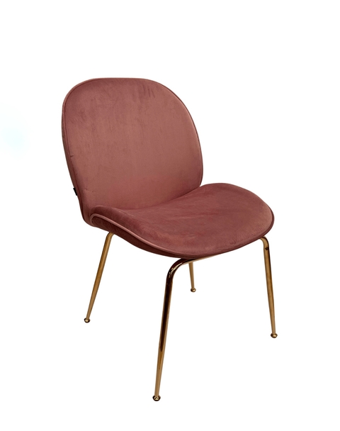 Silla Beetle Rosa Oscuro Base Dorada - S-28/RO