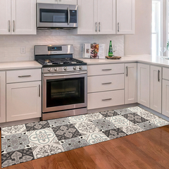 Alfombra Cocina Vintage Negro y Gris - comprar online