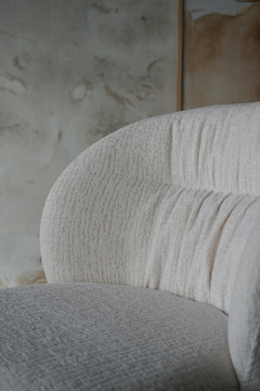 Banqueta Verona Chenille Beige Base Capuccino -WZBCY44BE