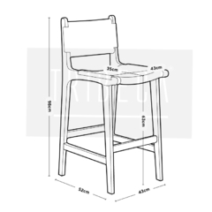 Banqueta Bandung Kraft Laqueado -MLIA34 - tienda online