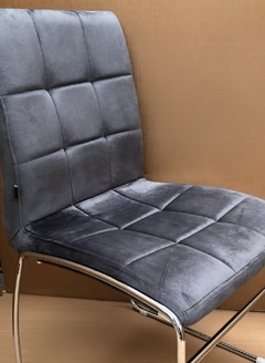Silla Capitone Pana Gris Oscuro Base Negra - P-9011N/GO-T