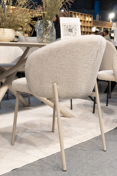 Silla Shayl Chenille Beige Base Capuccino -WZCY55BE - tienda online