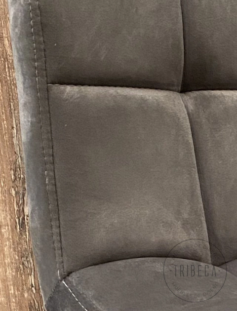 Banqueta Capitone Pana Gris Claro - RT-1055/GC