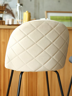 Banqueta Sybil Pana Beige Base Negra - DC903N/BE-T en internet