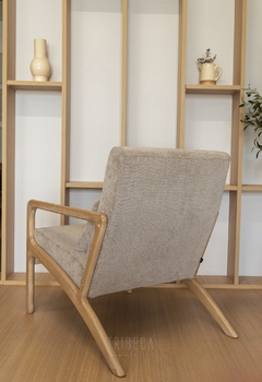 Sillón Senka Chenille Taupe Base Antique - SL2359ATA - tienda online