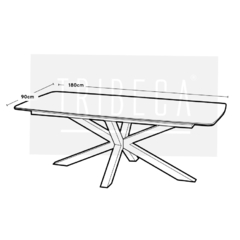 Mesa Egipto Neo Statuario WTH Base Negra -DTA24/WH-N-180 - TRIBECA