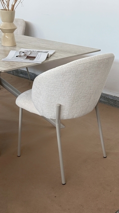 Silla Verona Chenille Beige Base Capuccino - WZCY44BE - comprar online