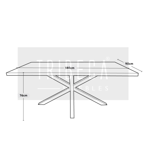 Mesa Mathias Natural Base Negra 180 - DT-2215/MG - comprar online