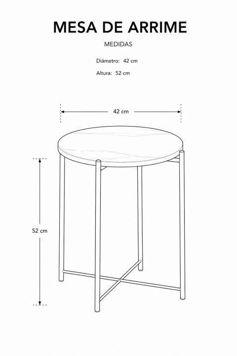 Imagen de Mesa de arrime Travertino Base Capuccino - BT-36/TR-CA