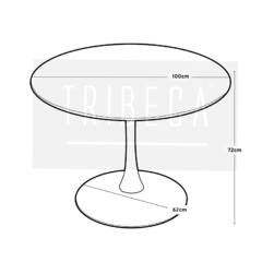 Mesa Ronda Tapa Negra Base Negra 100 - DT2607BK100 - TRIBECA