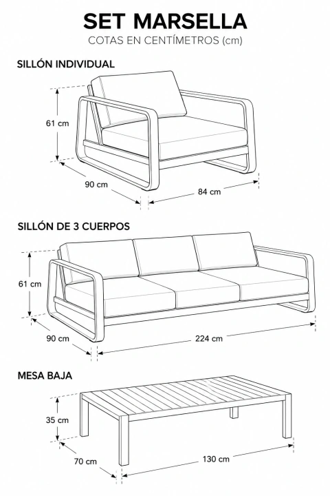 SET MARSELLA GRIS CLARO - JW-002/DG - TRIBECA