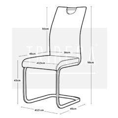 SILLA BECCA GRIS OSCURO RT-780/GO - comprar online