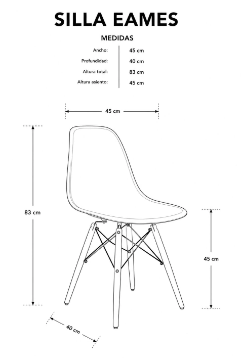 Imagen de PC-016/BW Silla Eames base madera