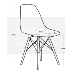 Silla Eames Aqua base madera PC-016/AQW - comprar online