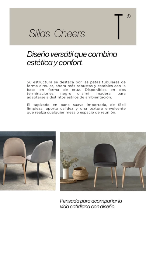 Silla Cheers Matelasse Beige Pana Base Natural - S-42M/BE-T - comprar online