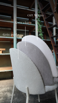 Silla Nova Gris Perla Corderoy Base Capuccino - S22A/GPE-CA - comprar online