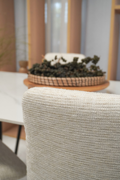 Imagen de Silla Milano Chenille Beige Base Negra - ULK-7094/BE-N