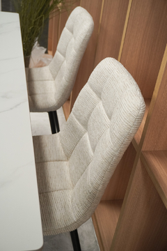 Silla Milano Chenille Beige Base Negra - ULK-7094/BE-N - comprar online