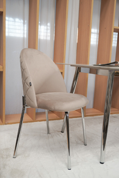 Silla Nova Taupe Pana Base Cromo - S22A/TA-N-CR - TRIBECA