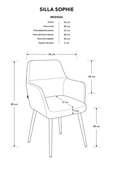 Imagen de Silla Sophie Chenille Gris Claro -DC110GC