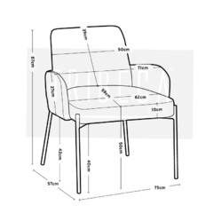 Sillón Roma Blanco Base Negra - DC329/B - comprar online