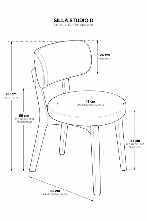 Silla Studio D Taupe Base Walnut - CY64/TAW - comprar online