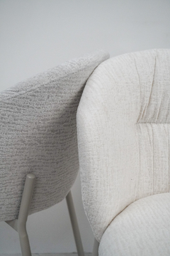 Silla Verona Chenille Gris Base Capuccino - WZCY44G - tienda online