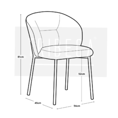 Silla Verona Chenille Gris Base Capuccino - WZCY44G - TRIBECA