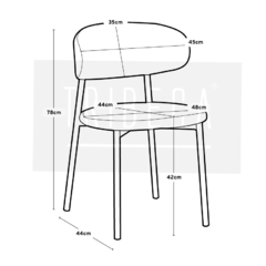 Silla Zaro Off White Chenille Base Dorada - S21A/OW-D en internet
